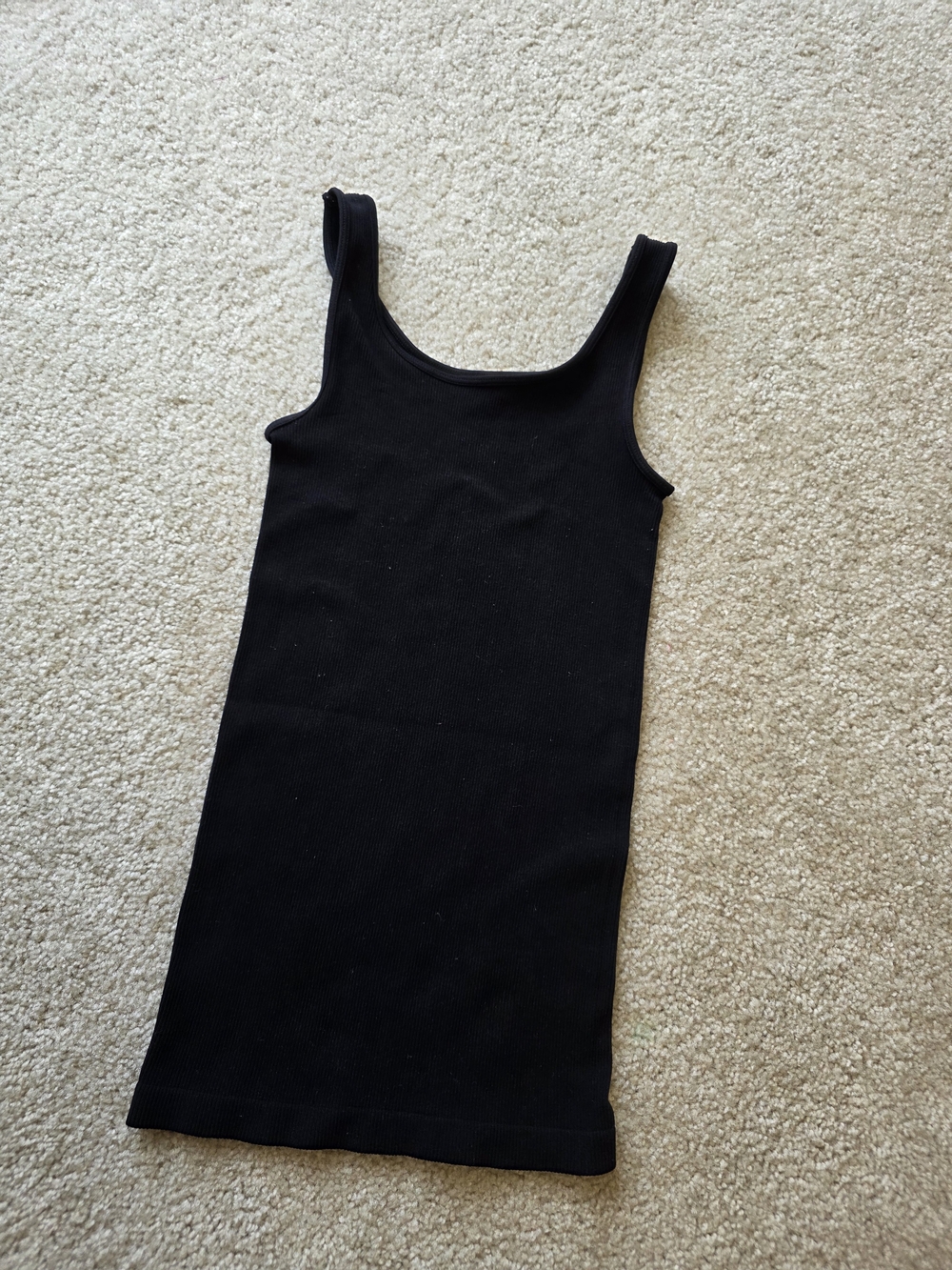 Poof! Black Ribbed Tank Top Size S/M